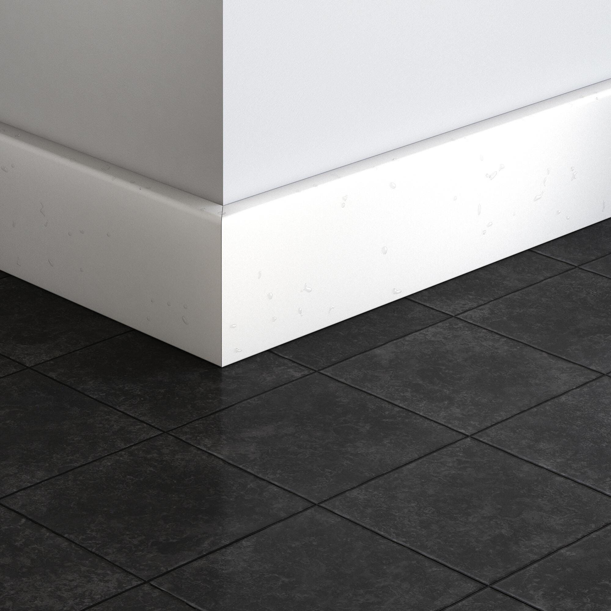 Battiscopa PREMIUM In Legno MASSELLO Squadrato 70x10 Laccato Bianco Li - Foto 2