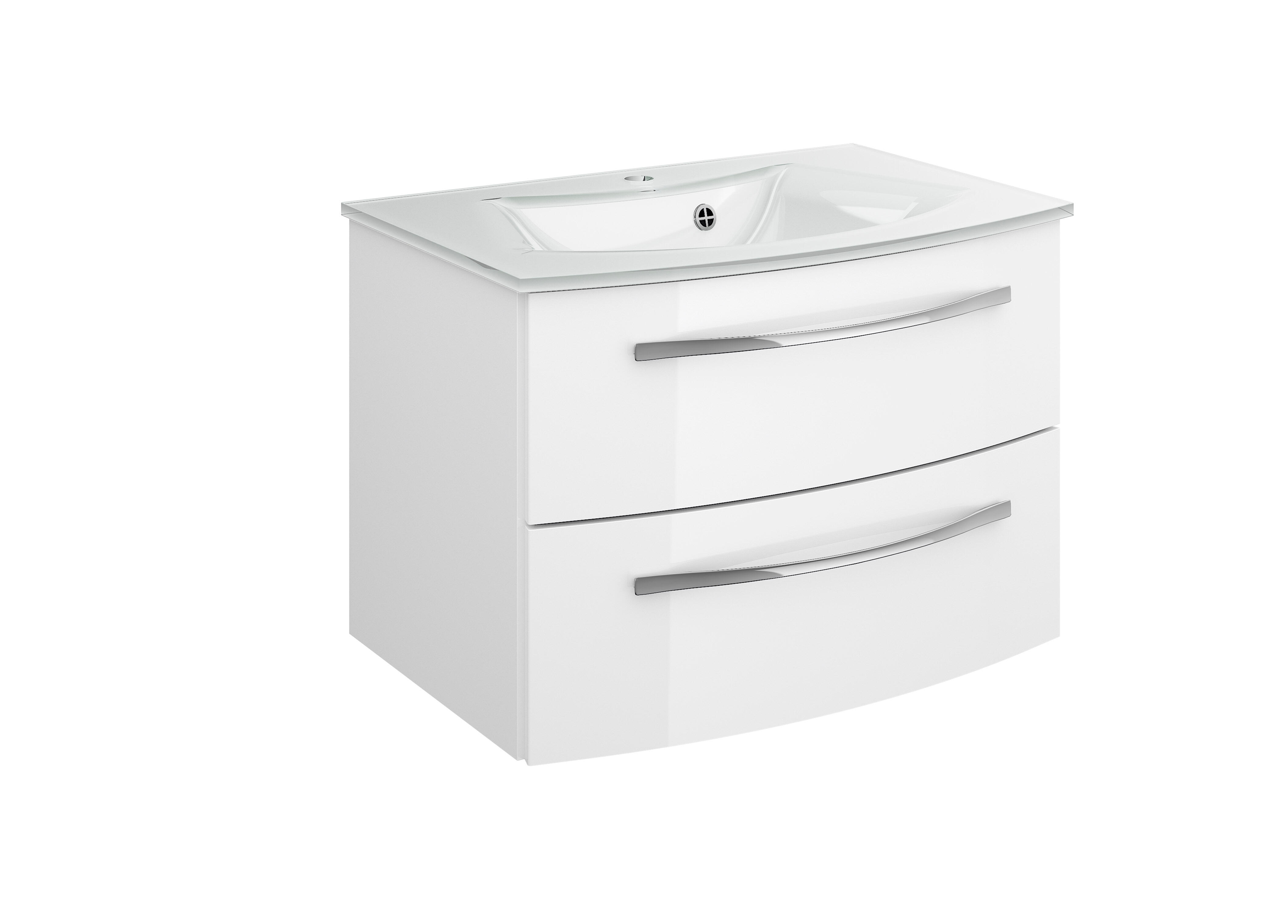 Mobile sottolavabo e lavabo Armonia bianco lucido L 70 x P 48 H 90 cm