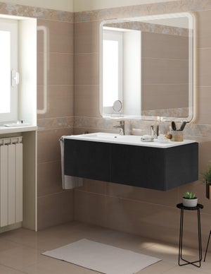 Mobile Bagno Sospeso 120 cm 'Persona' Cenere con lavabo decentrato