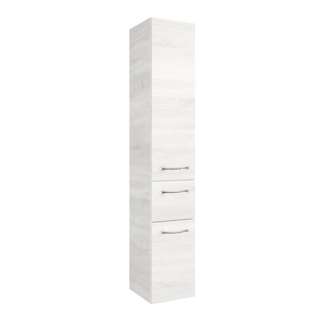 Colonna bagno da terra 155 cm effetto legno bianco venato 2 ante 1