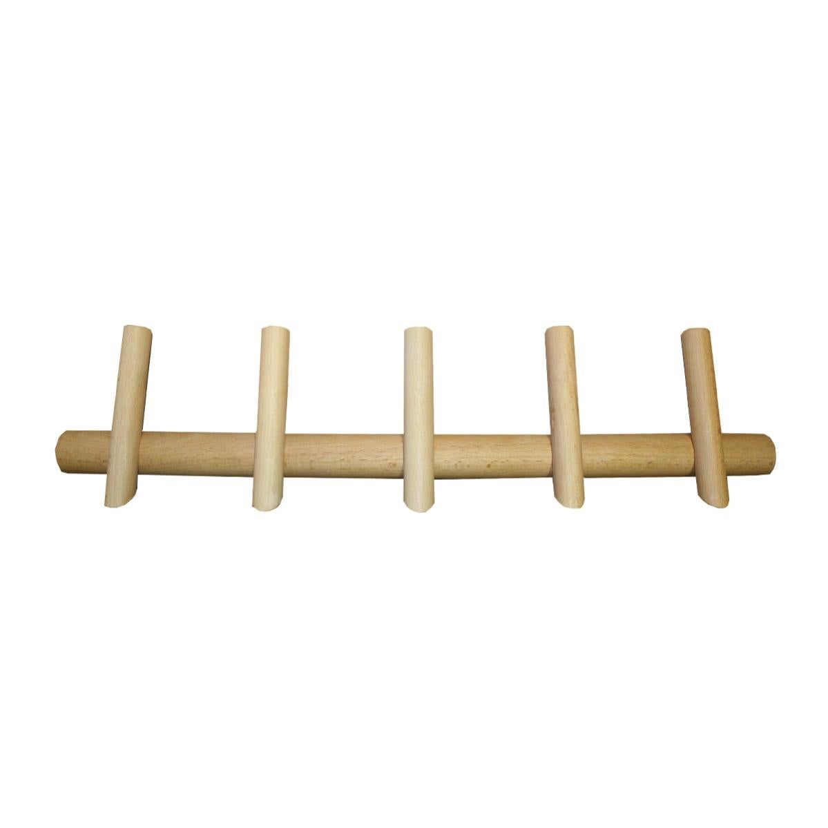 Appendiabiti In Legno Naturale Con Base Triangolare - Stabile E Salvaspazio Per Camera, Soggiorno, Ingresso - 3