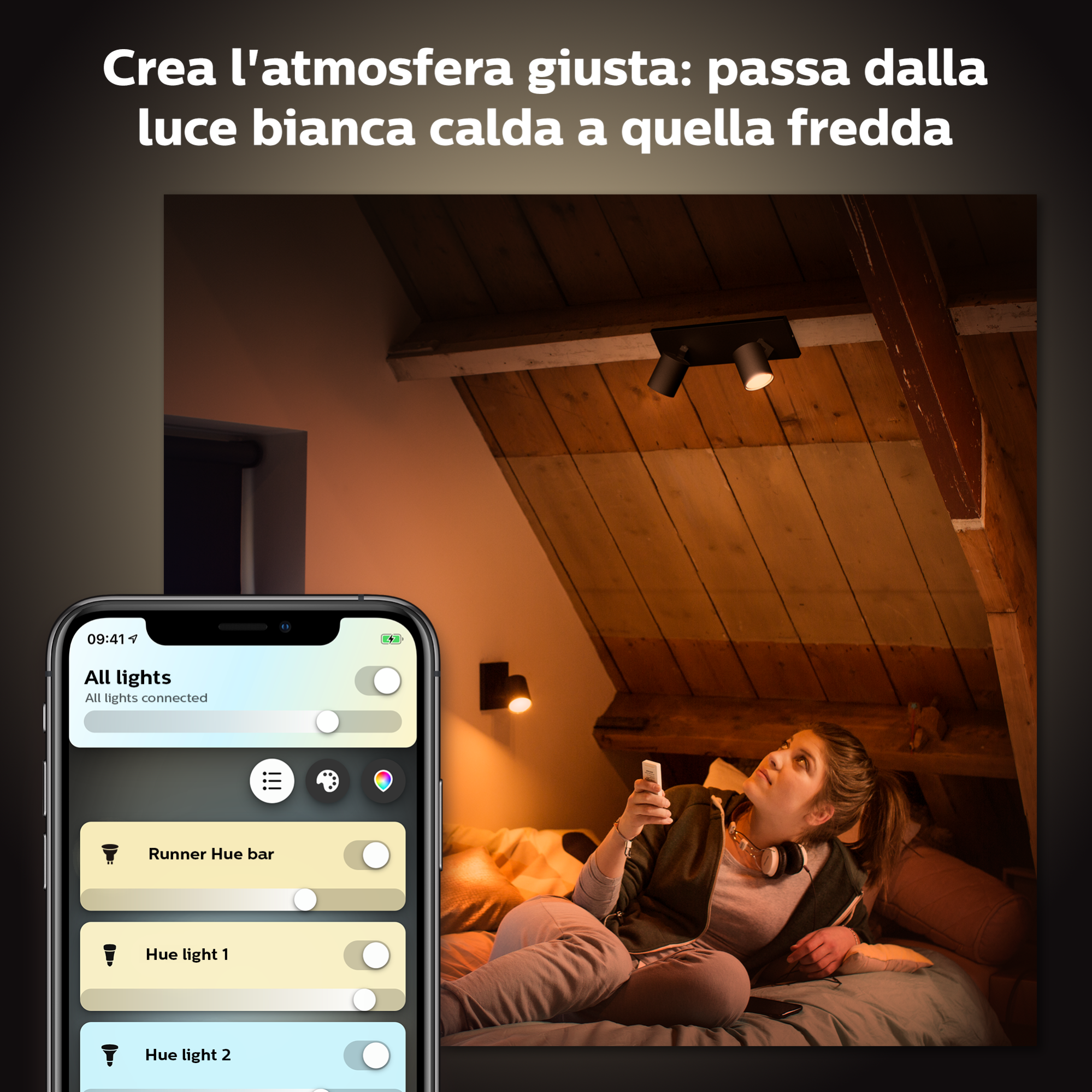 Barra Faretti Philips Runner - 3 Luci Regolabili, Bianco, Per Lampadine GU10 (Non Incluse)
