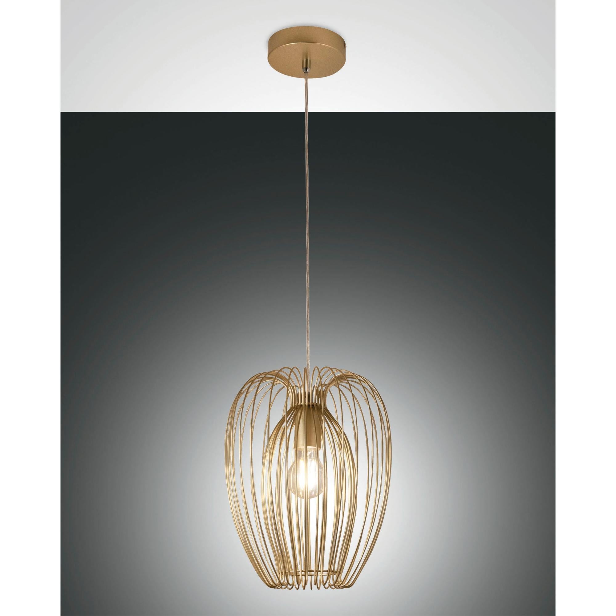 Lampadario Lineare Moderno Oro Antico 4 Luci - Dimmerabile Con Aste Regolabili