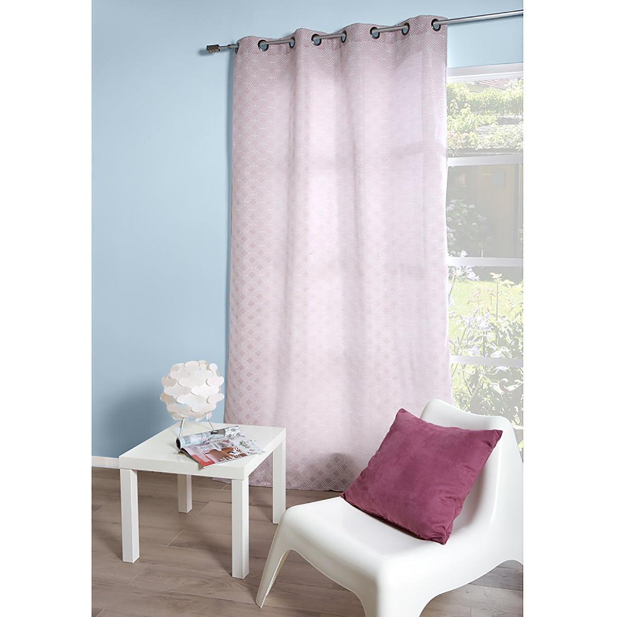 Tenda Con Occhielli Trasparente 245x140 Cm - Colore Antracite - Tessuto Elegante Per Soggiorno E Camera
