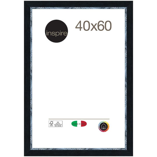 Set Di 3 Cornici 40x60 Cm In Legno Nero - Con Plexiglass Infrangibile, Per Parete Orizzontale O Verticale - Foto 7