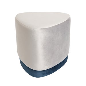 Pouf rotondo grigio chiaro base acciaio D35 Cassy BZ