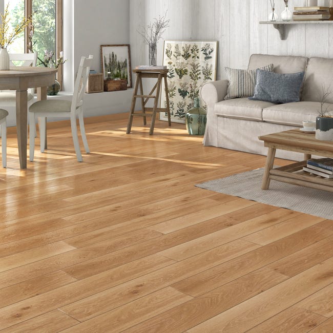 Quercia Rovere Parquet legno quercia rovere Elegance vetrificato sp. 14 mm. Intenso L ...