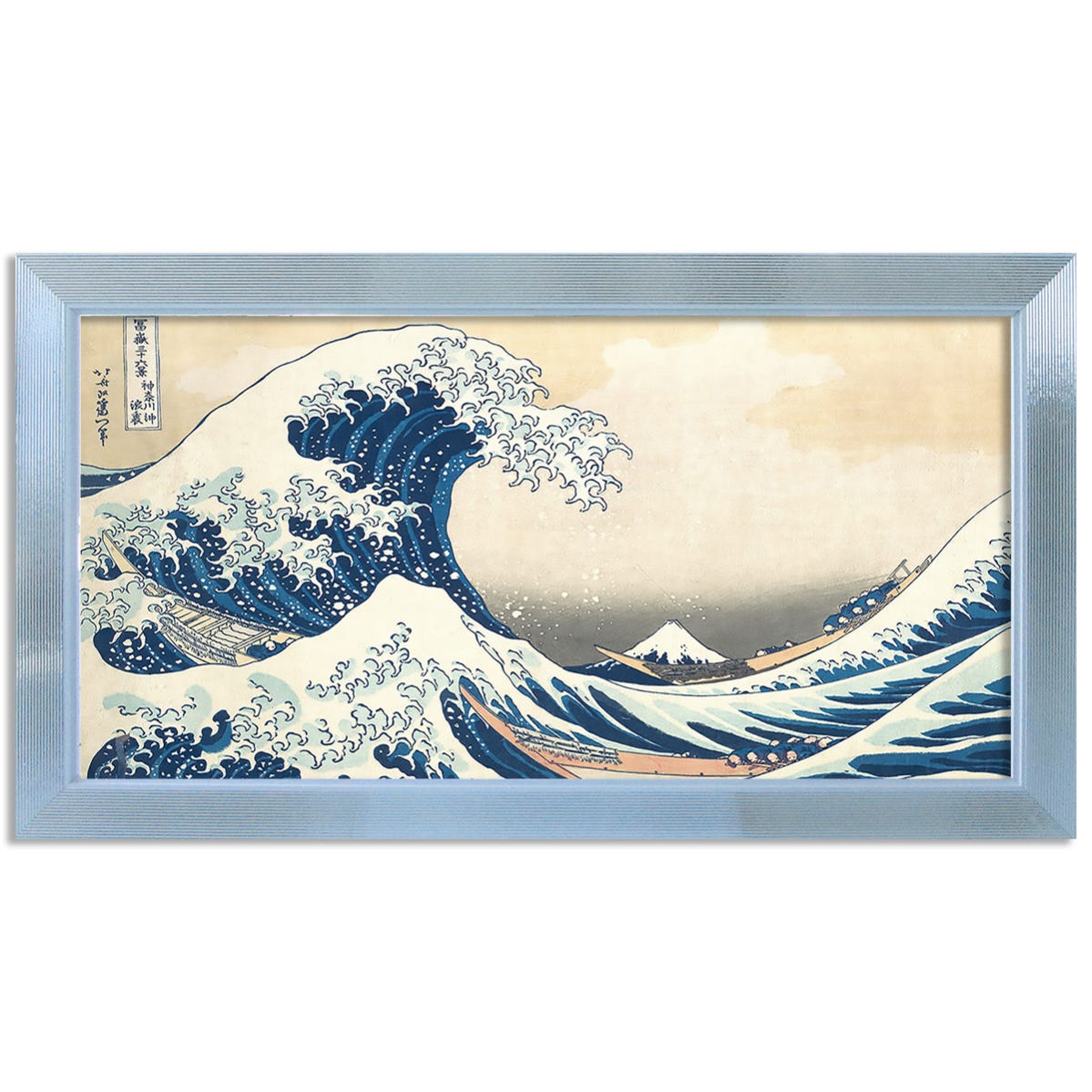 Stampa incorniciata su tela Hokusai La Grande Onda di Kanagawa 136 x 76 cm