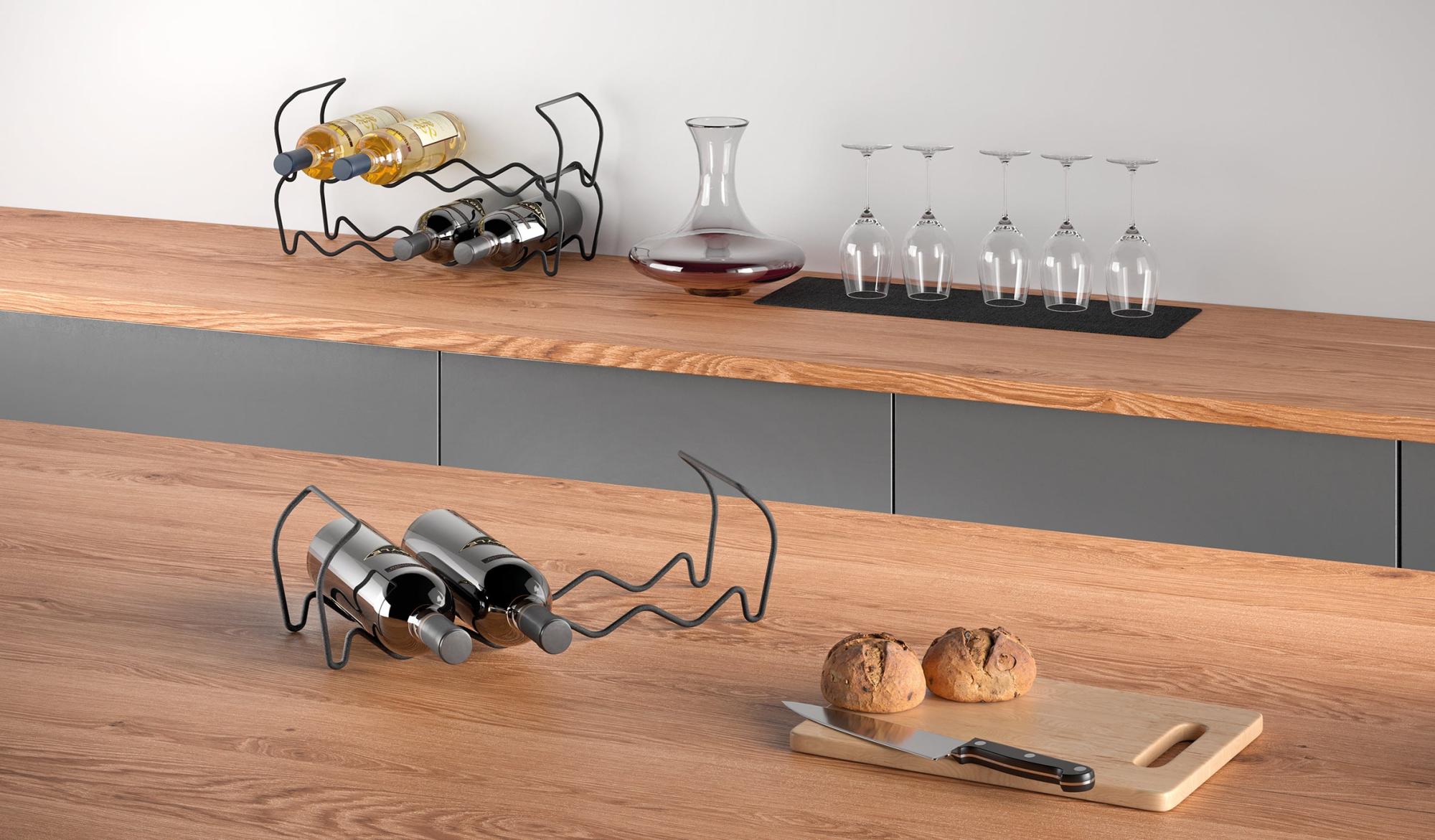 Portabottiglie Da Vino Impilabile Metaltex | Fino A 12 Bottiglie | Filo Di Ferro Plastificato | 44x15x13 Cm - Foto 10