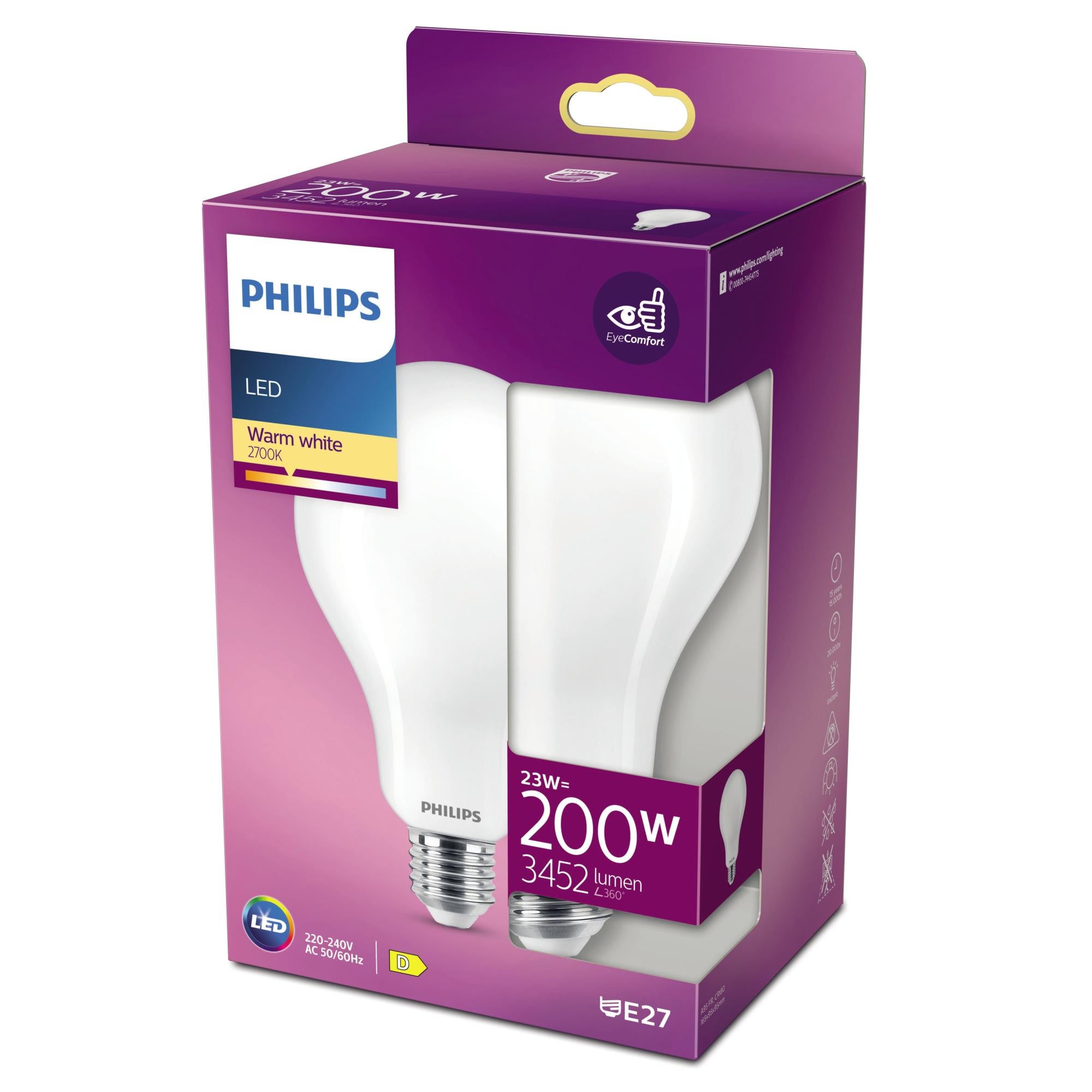 Philips LEDLampadina LED Classic, Equivalente a 75W, Attacco B22, Luce Bianca Calda