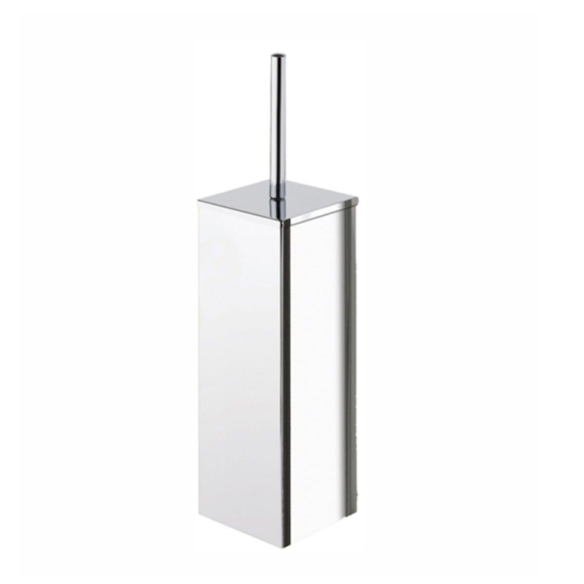 METAFORM Porta Scopino Da Parete Cromo – Design Elegante Con Contenitore In Vetro Sabbiato, Fissaggio A Vite O Con Colla, Per Un Bagno Sempre In Ordine - 3