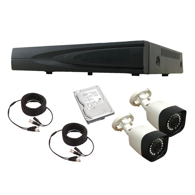 KIT VIDEOSORVEGLIANZA H264 CCTV 4 CANALI Telecamera Infrarossi+dvr E Alimentator