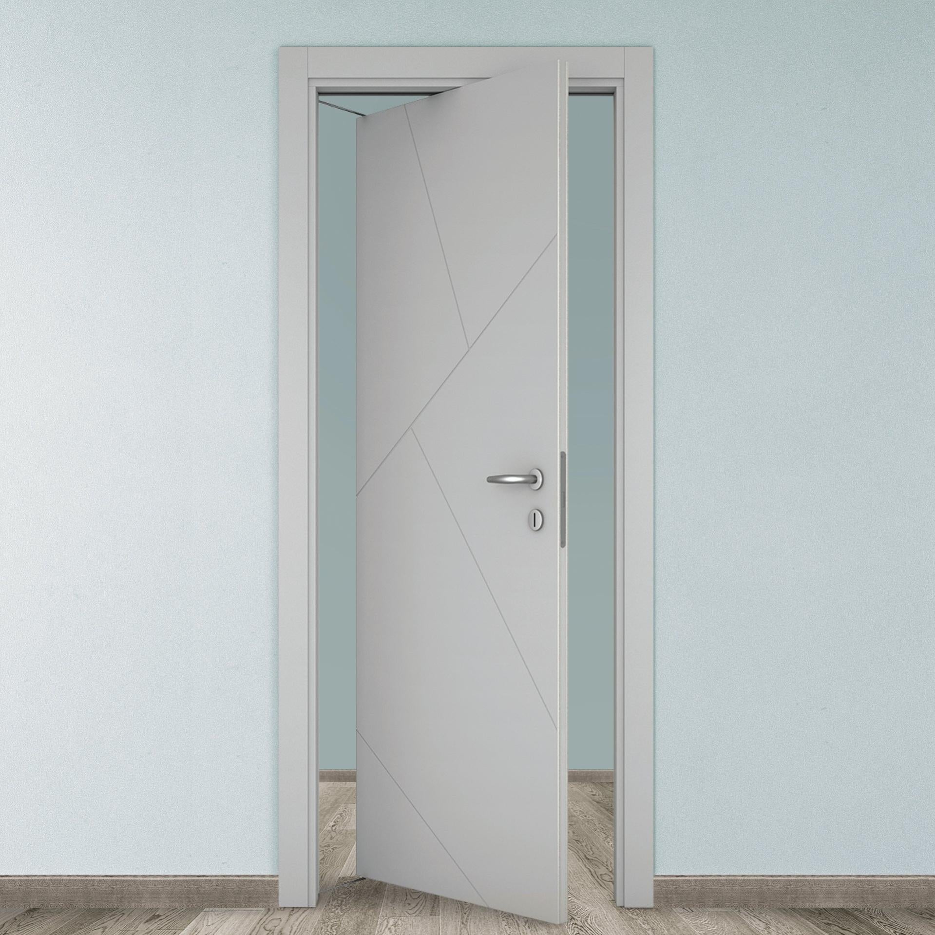 Porta rototraslante Oblique grigio L 80 x H 210 cm tirare a sinistra ...