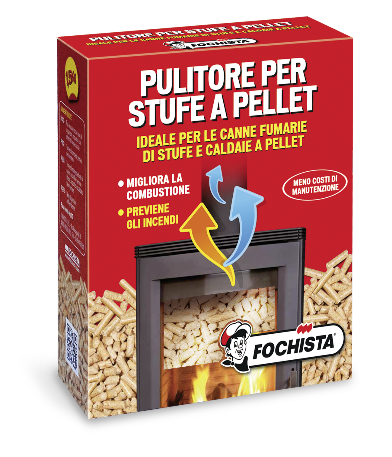 DIAVOLINA PELLET SPAZZACAMINO KG 1.5 PULITORE PER STUFE A PELLET