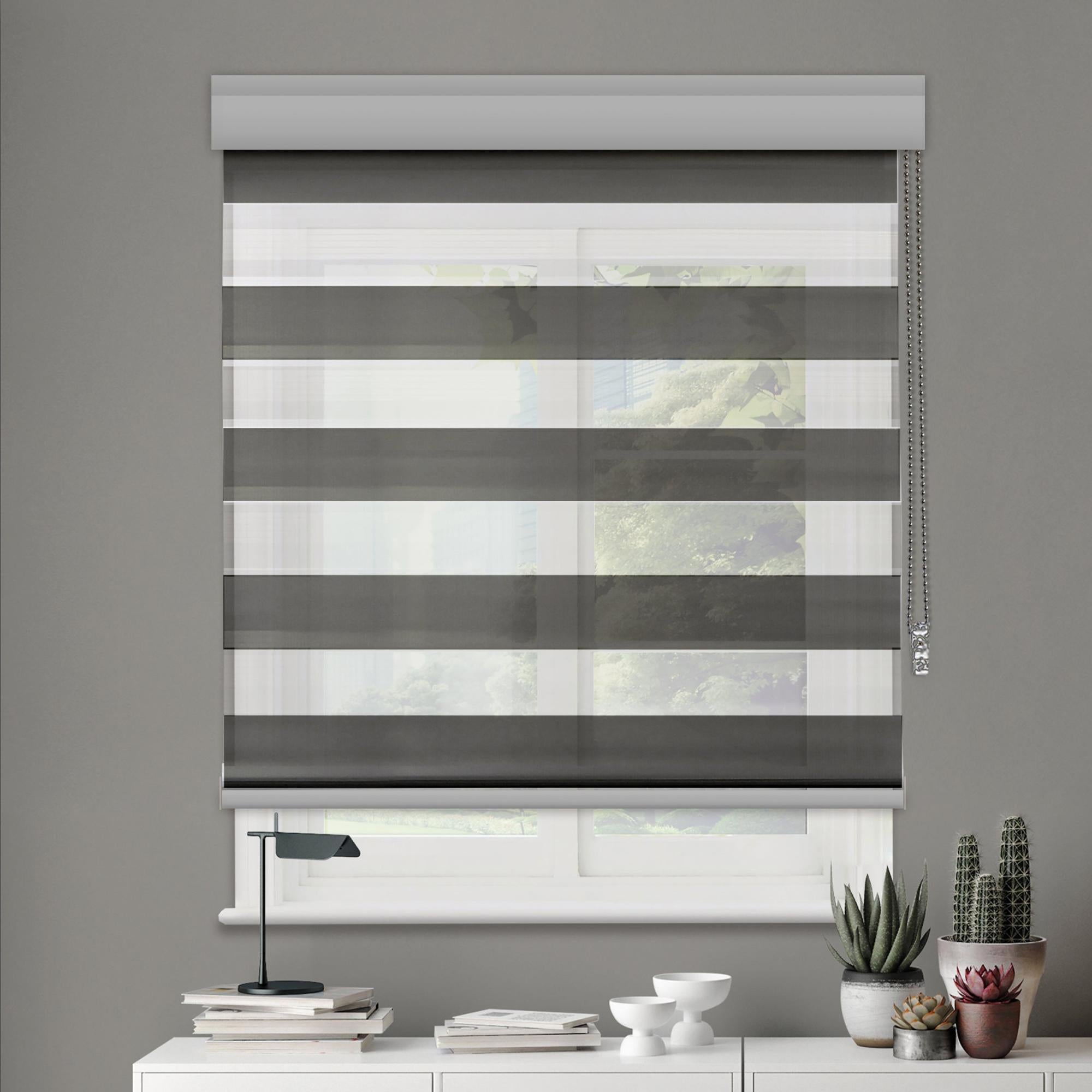 Tenda A Rullo Persilux Free-Stop Con Mantovana – Effetto Bambù Marrone – Filtro Luce Senza Fili