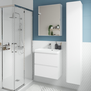 Pensile bagno sospeso bianco lucido con ante soft-close H 140 Eva