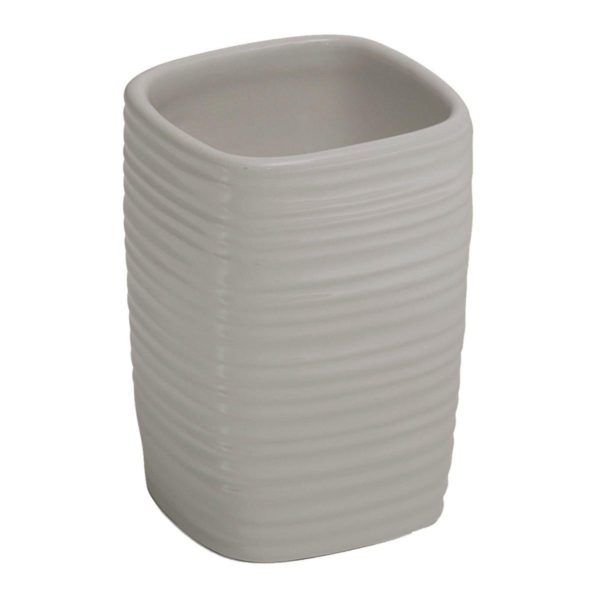 Portaspazzolino In Ceramica GEDY Karima - Bianco, 11.6x7.5x7.5cm, Per Bagno, Design Elegante - Foto 9