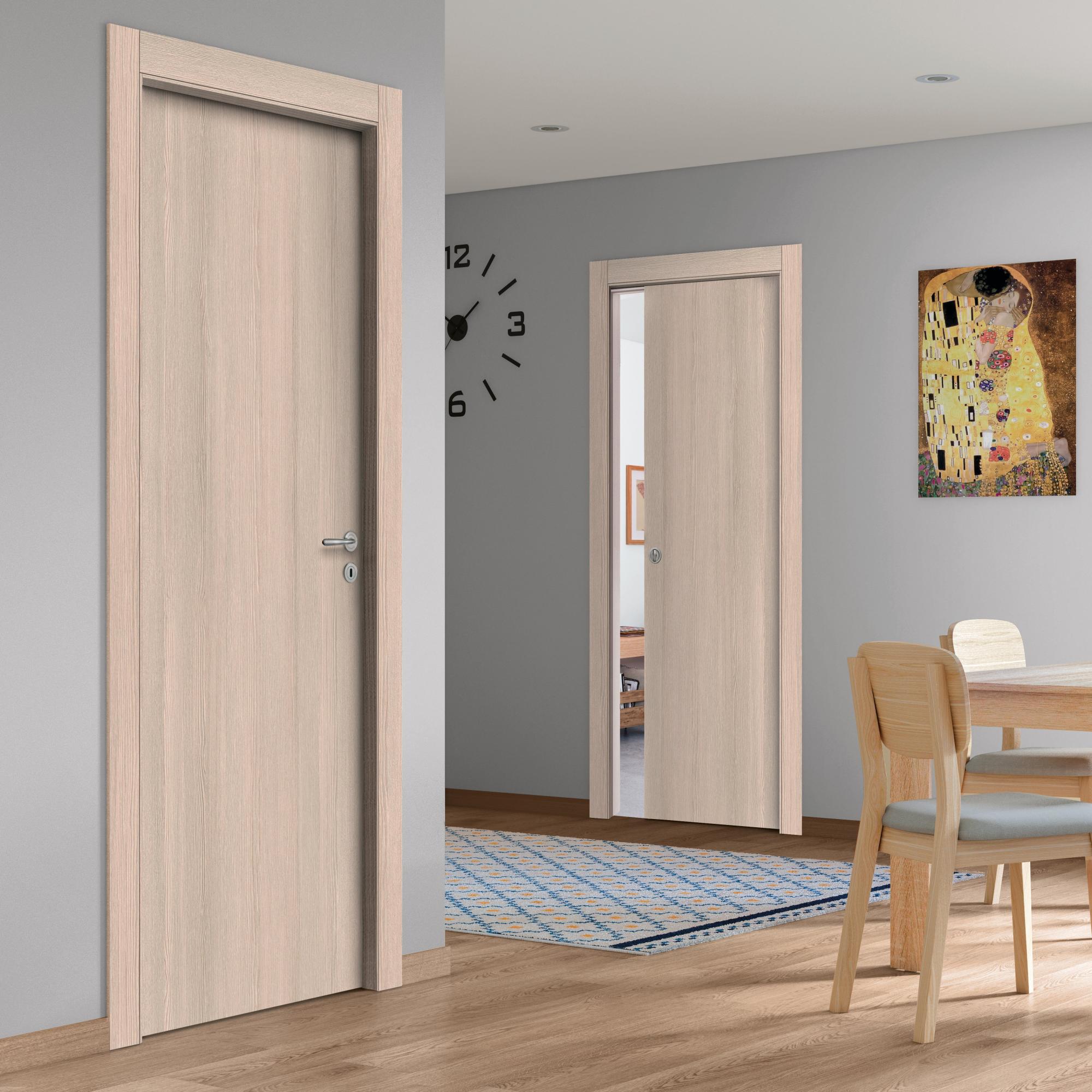 Porta In Abete Grezzo Reversibile - 210 X 70 Cm Con Telaio, Anta Cieca E Ferramenta - Foto 2