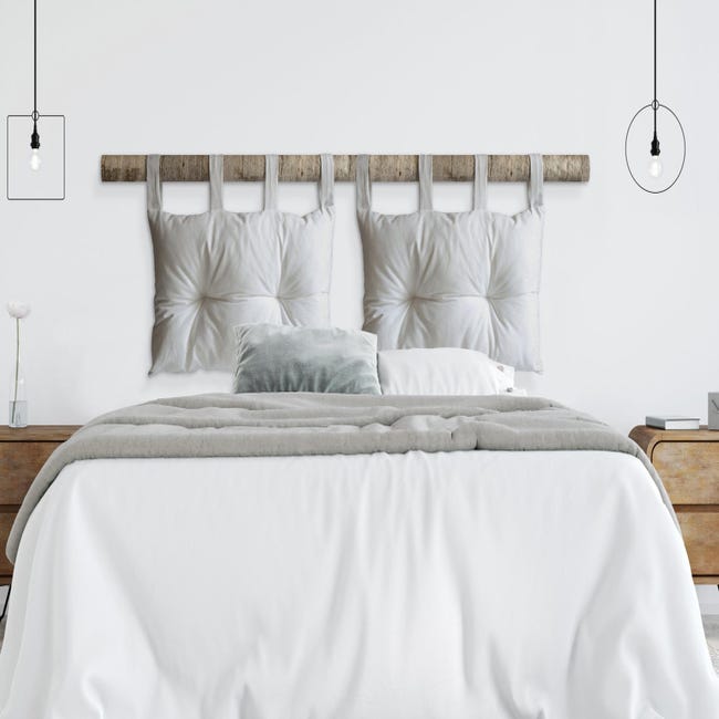 Cuscino testata letto Ecopelle bianco 45 x 70 cm