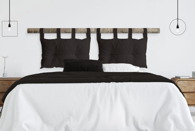 Cuscino testata letto Ecopelle marrone 45 x 70 cm