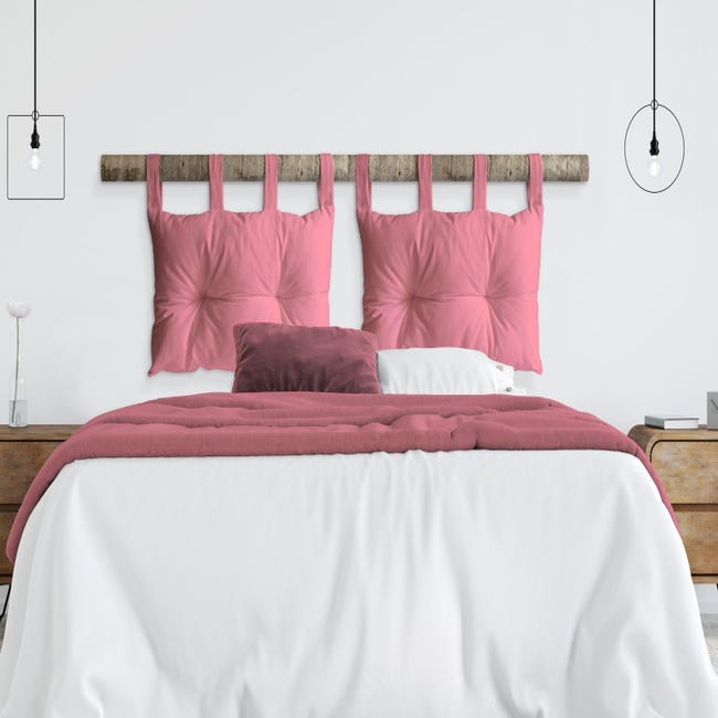 Cuscino testata letto Panama rosa 45 x 70 cm