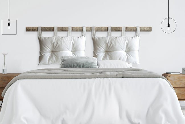 Cuscino testata letto Panama bianco 45 x 70 cm