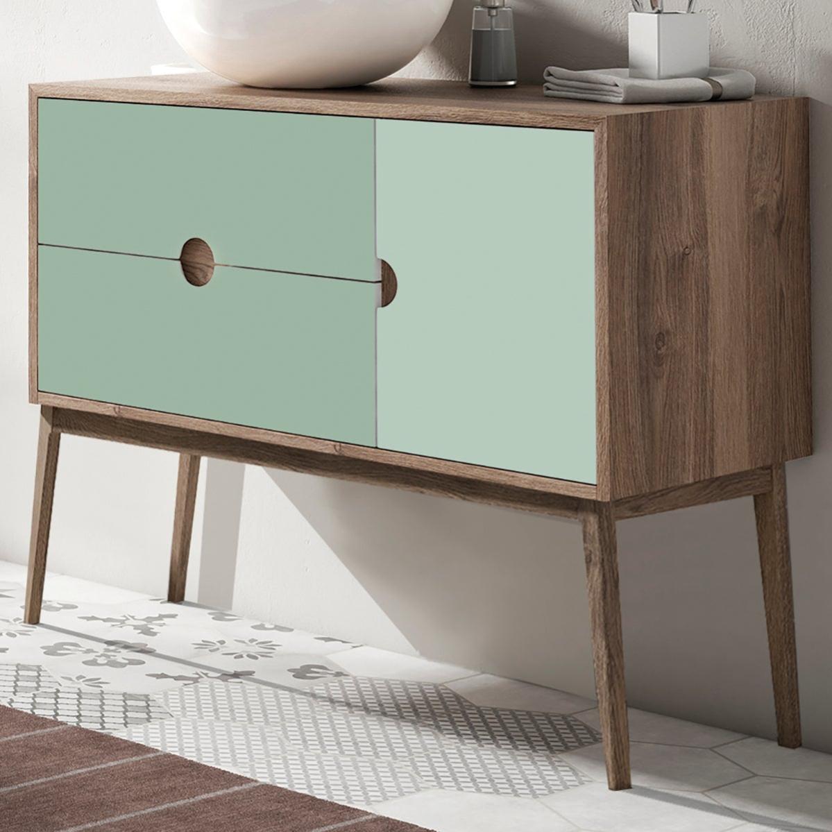 Mobile bagno Kompas rovere/verde acqua L 100 x P 45 H 48 cm | Leroy Merlin