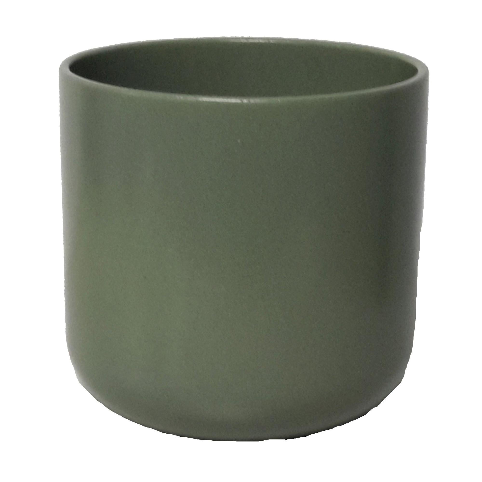 Vaso 046/12V in ceramica colore verde H 11.5 cm, Ø 11.5 cm | Leroy Merlin