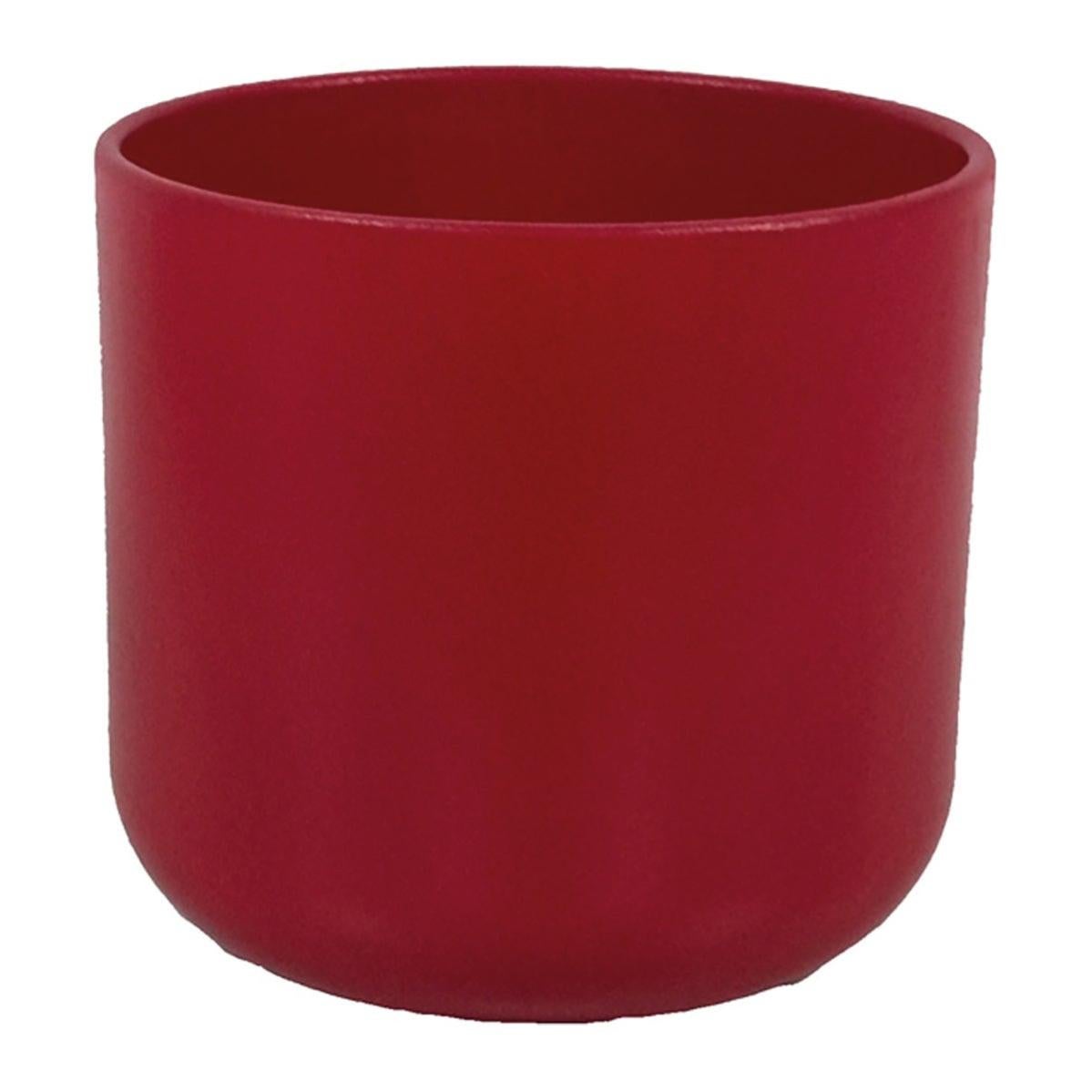 Coprivaso per piante e fiori Caspo' Cilindro in ceramica rosso H 15 cm Ø 15  cm