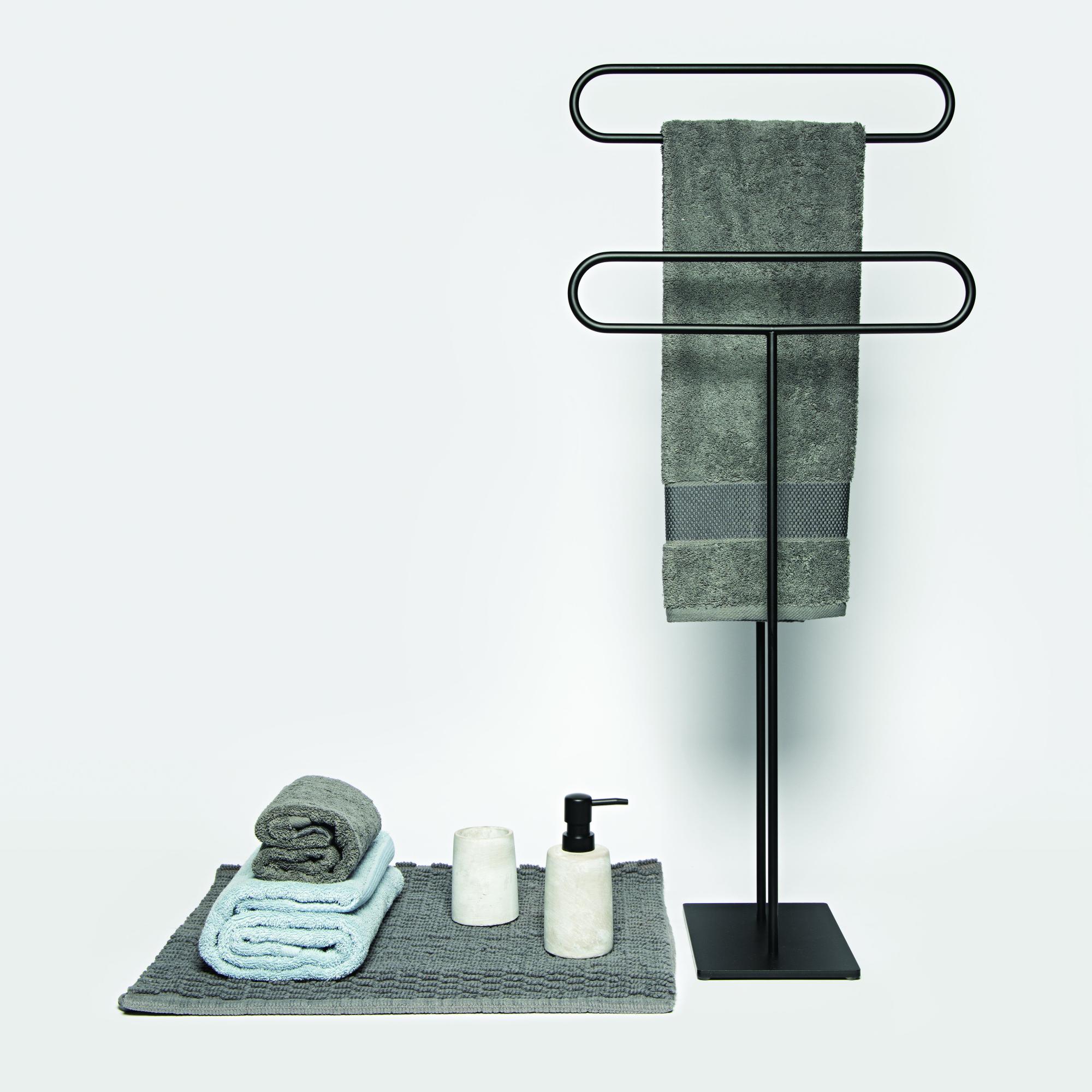 Asciugamano Rosa Geometrico 55x100 Cm | Cotone Assorbente | Moderno Per Bagno | PiP Studio - Foto 3