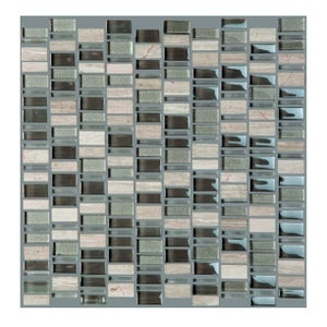 Sticker paraschizzi adesivo Backsplash mosaic 45x180 cm mosaico marrone