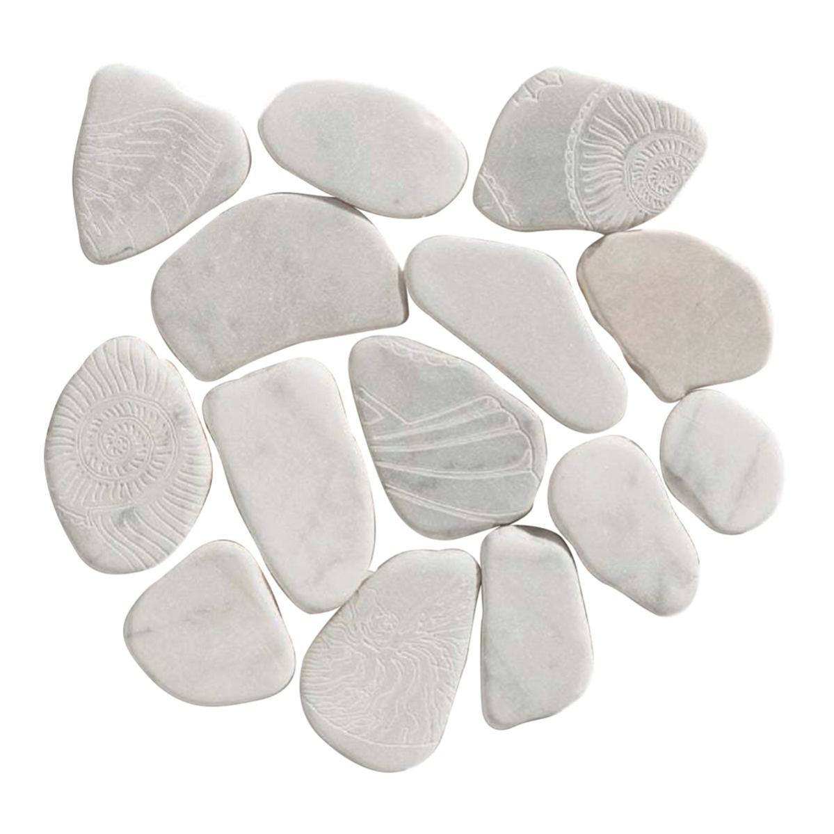 Mosaico In Marmo Bianco Carrara - Piastrelle 15x15 Mm Su Rete, Per Parete E Pavimento (Bagno, Cucina)