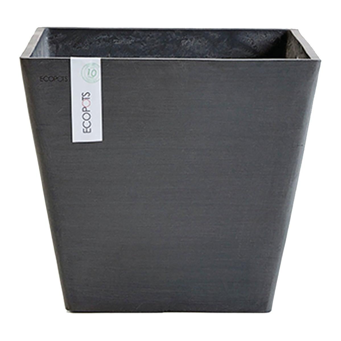 Vaso Per Piante Alto Rato Tubus: Effetto Rattan, Con Inserti, 48 Cm X 25 Cm, Colore Grigio Antracite