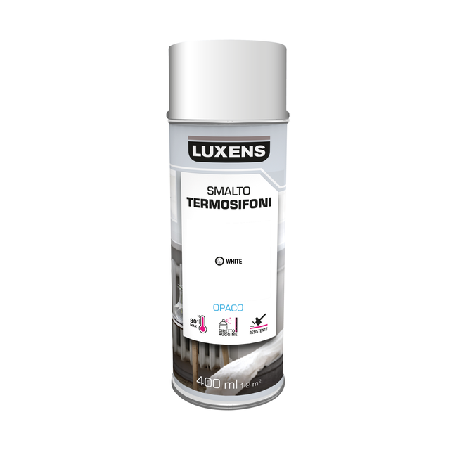 Smalto spray radiatore base solvente LUXENS bianco opaco 0.4 L