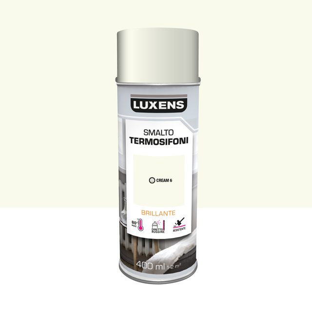 Smalto spray radiatore base solvente LUXENS bianco avorio lucido 0.4 L