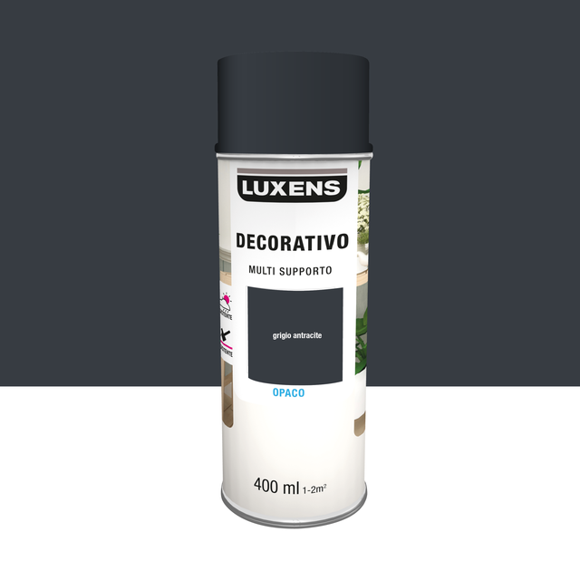 Smalto spray LUXENS Decorativo base solvente grigio antracite opaco 0.4 L