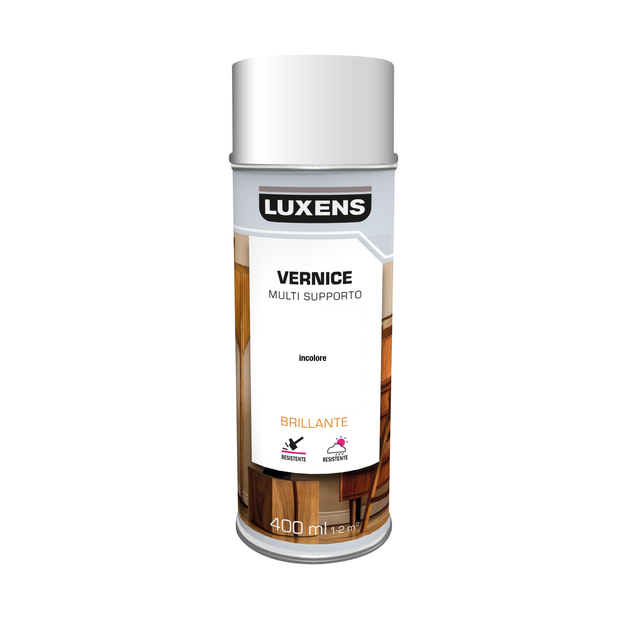 Smalto spray LUXENS base solvente trasparente lucido 0.4 L