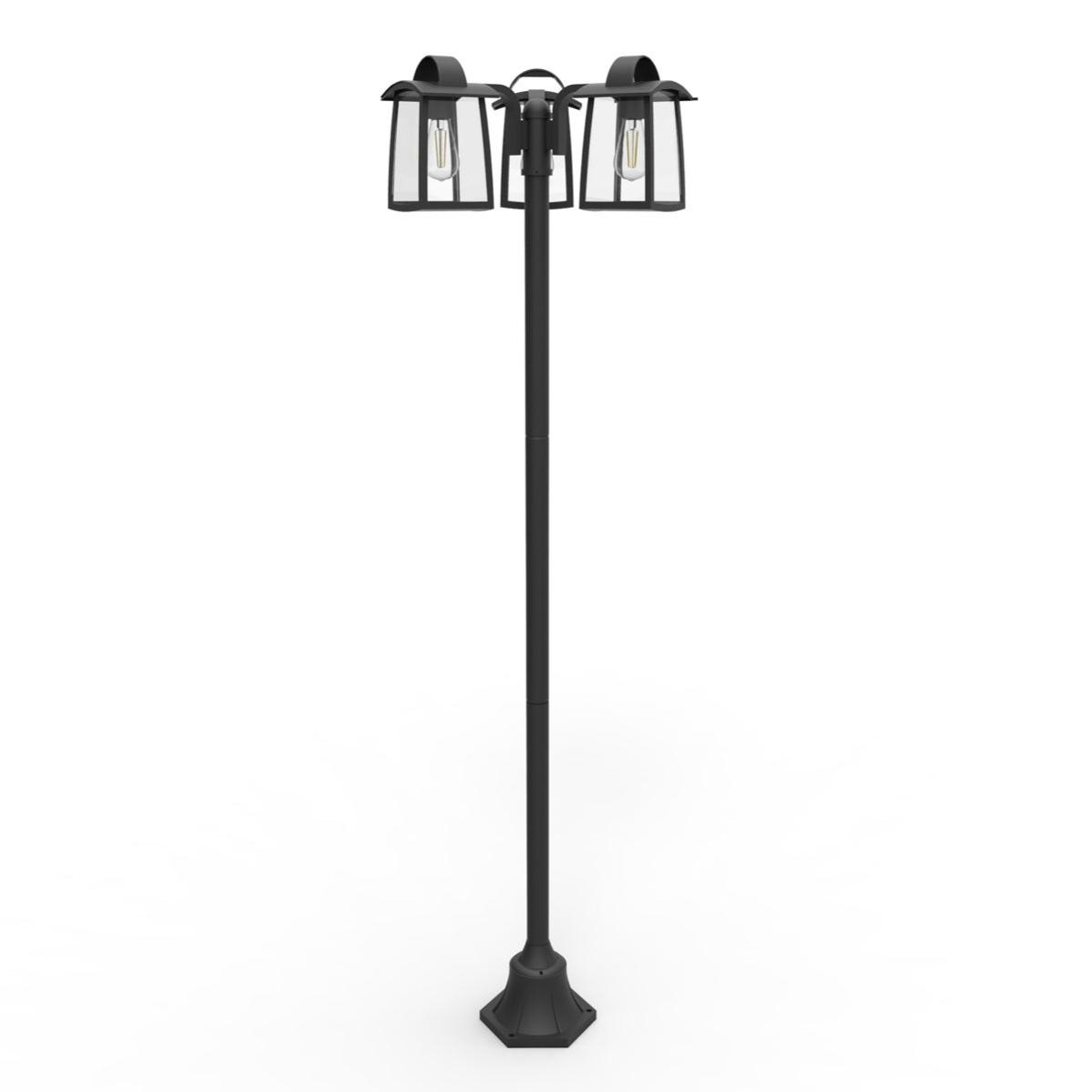 VidaXL Lampione Da Giardino 2 Bracci 230 Cm Verde Scuro/Nero