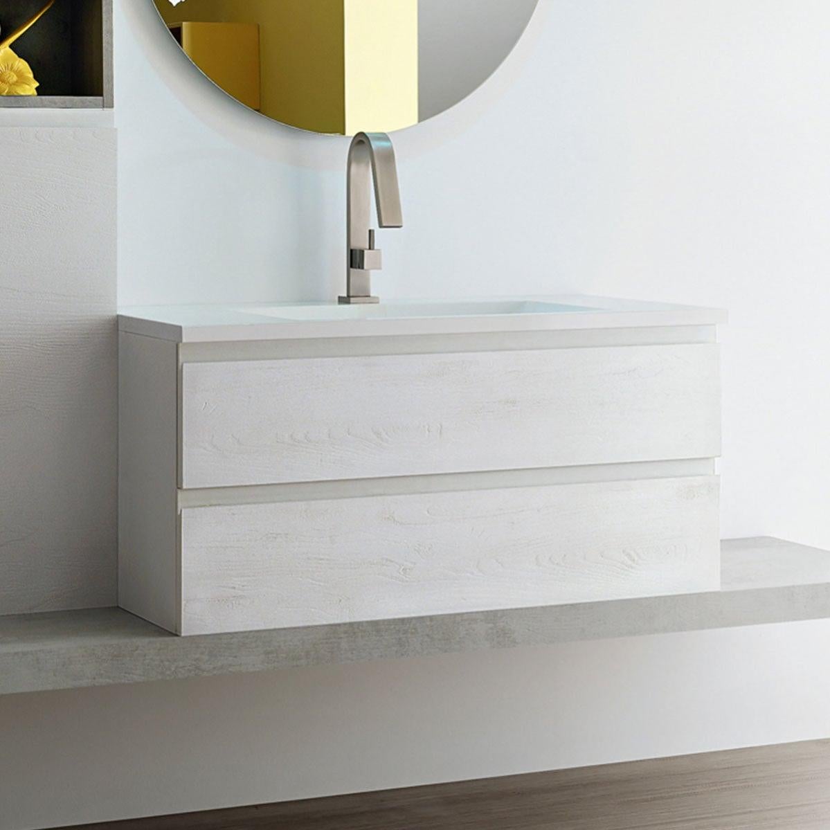 Mobile Bagno Base Singola 35x80x34 Cm - Mobile Per Lavello Con Ampio Storage