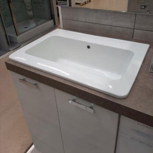 Mobile da bagno sotto lavabo Barrik con top L 50 x marrone