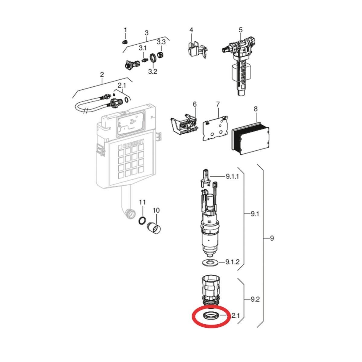 Guarnizioni Febi 101352 Per Interni Auto - Diametro Esterno 59mm, Interno 47.1mm, Spessore 2.3mm