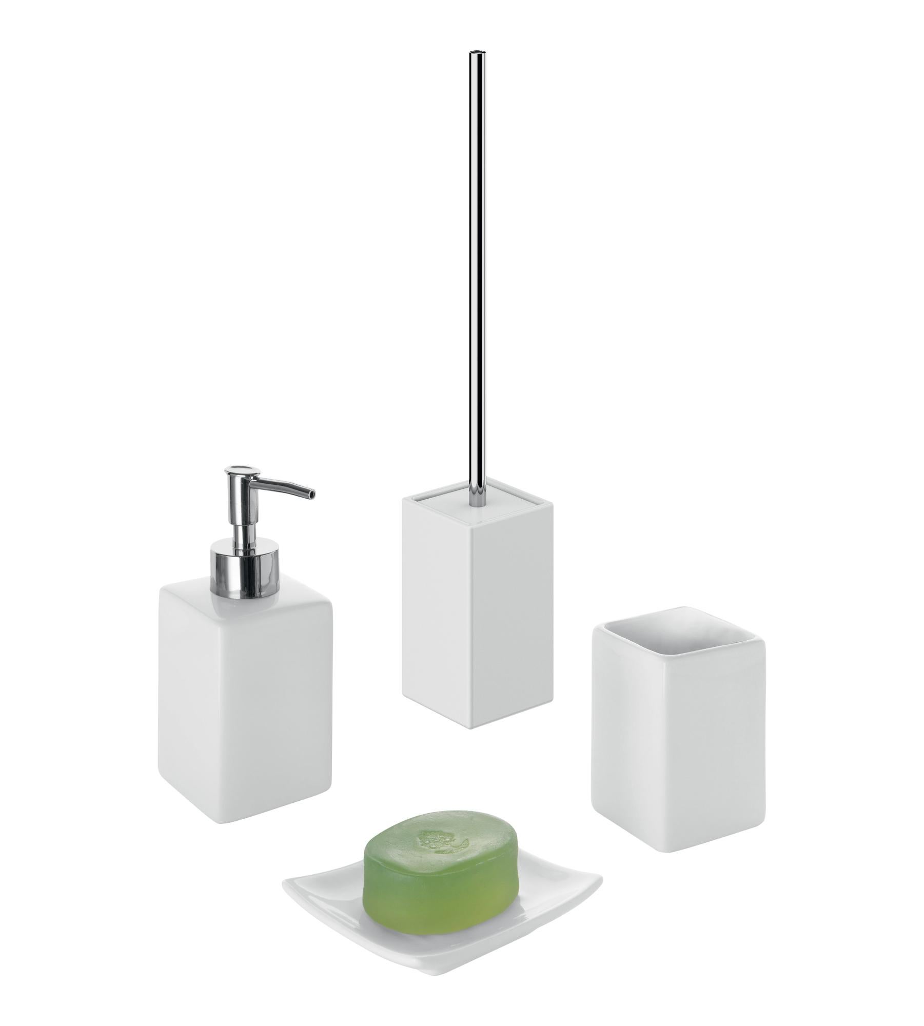 Set Di Accessori Da Bagno Bianco Hollow - Design Intrecciato - Portasapone, Portaspazzolini E Dispenser