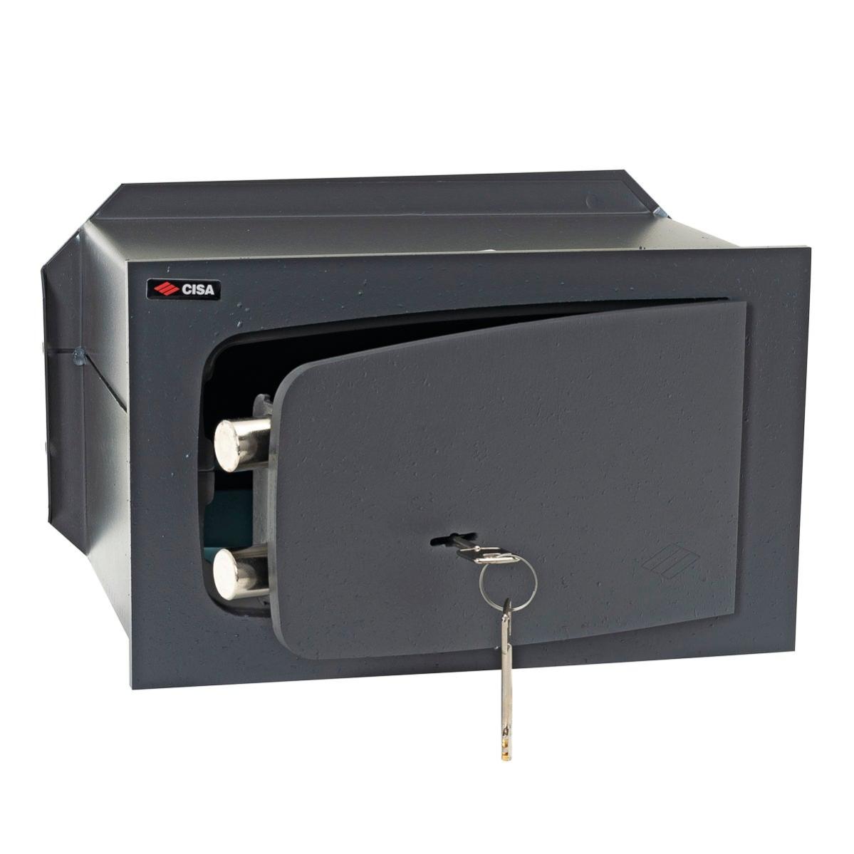 Cassaforte A Muro CISA - Con Chiave, Doppia Mappa, 31x19x19,5 Cm - Sicurezza Economica E Affidabile