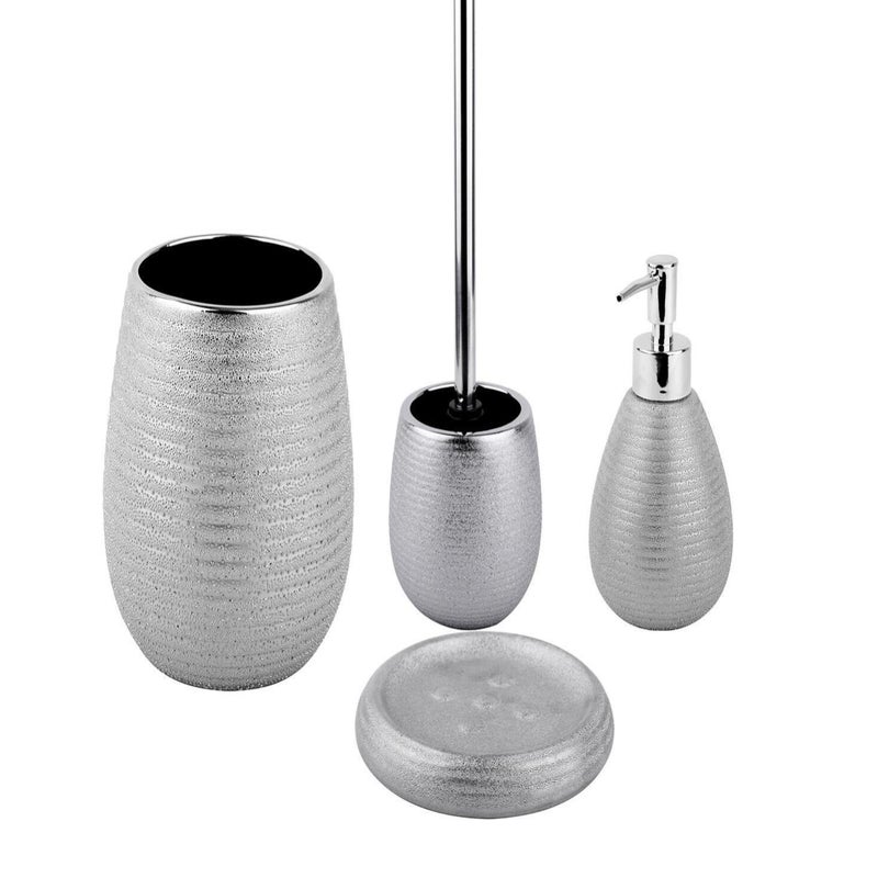 Set di accessori per bagno silver in ceramica