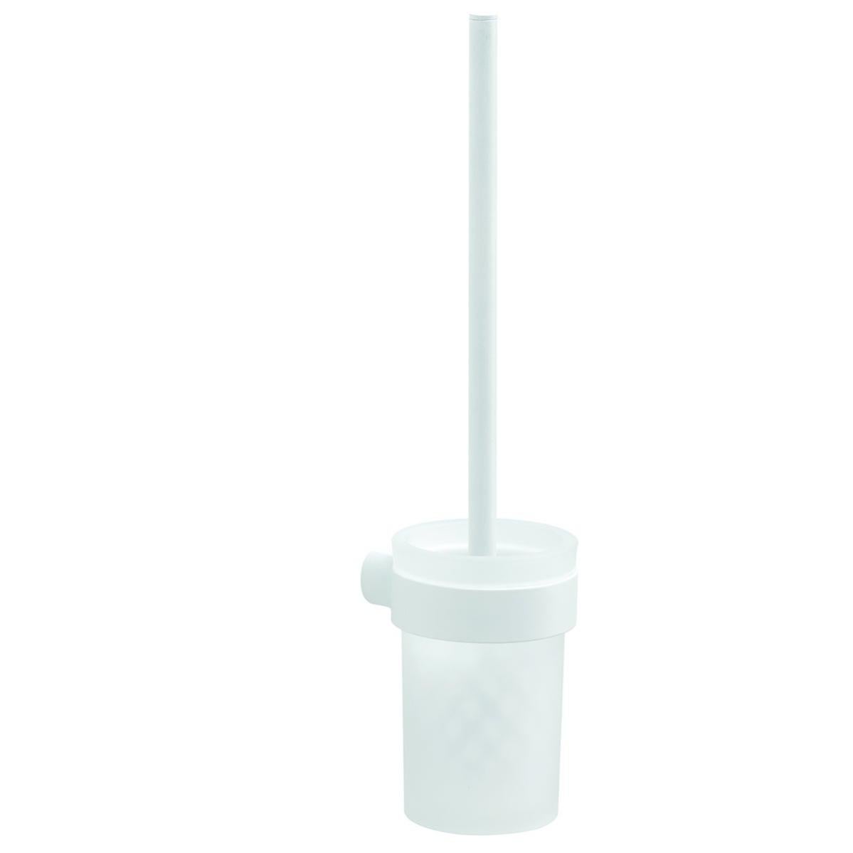 WENKO Set WC Agropoli Grigio, portascopino chiuso in plastica di