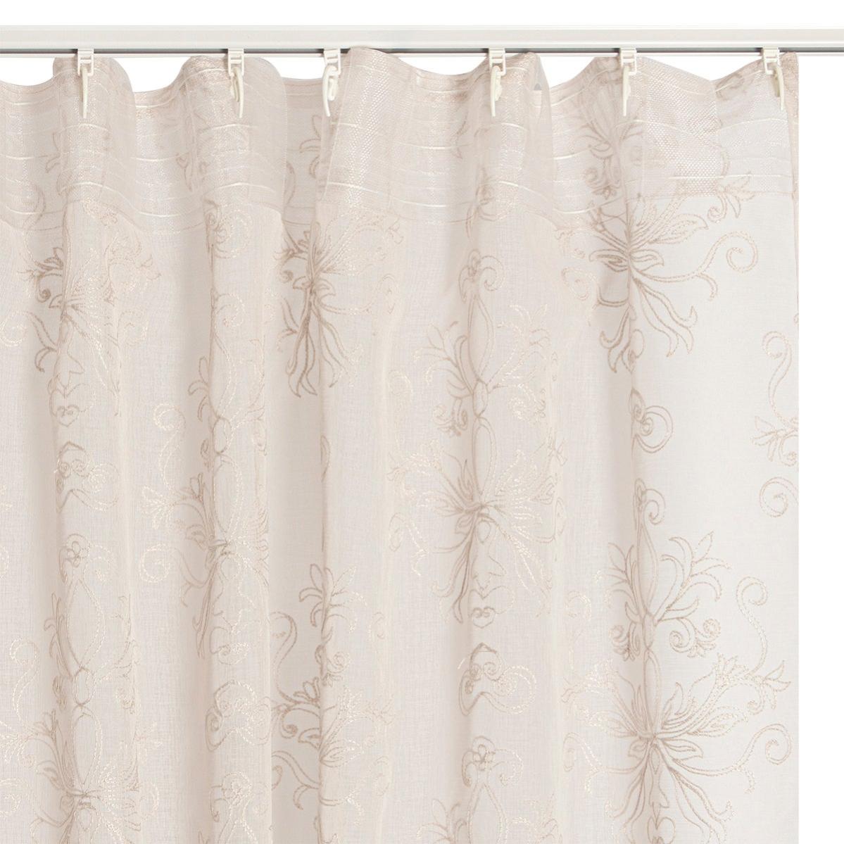 Tenda Semitrasparente Elbersdrucke Casa 09 Con Passanti - Beige 255x140 Cm