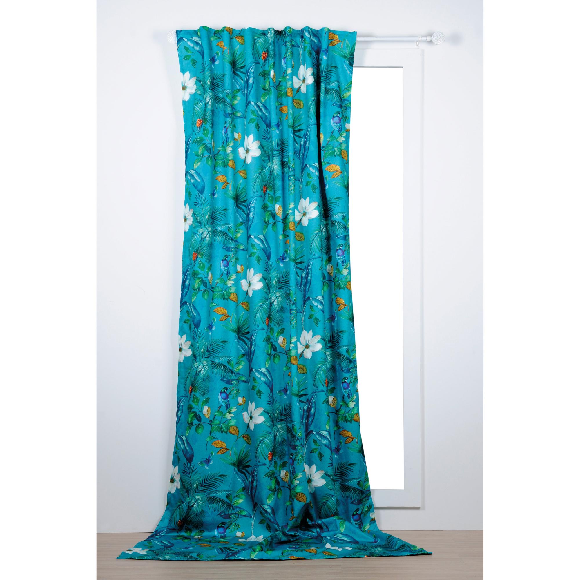 Tenda Per Interni ART VARREN Con Ricami Floreali Colorati 135x280 Cm - Poliestere Leggero Semi-Trasparente, 6 Occhielli, Bianca Con Fiori Rosastri - 2