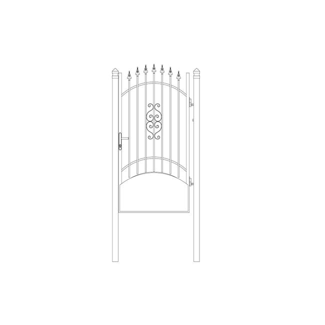 Cancello battente Marmolada in ferro, apertura a destra, L 100 x H 150 -195  cm, di colore nero