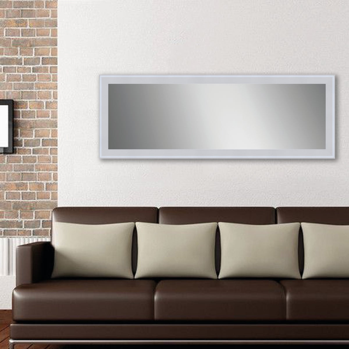 Specchio con cornice da parete rettangolare Alma grigio 40 x 130 cm