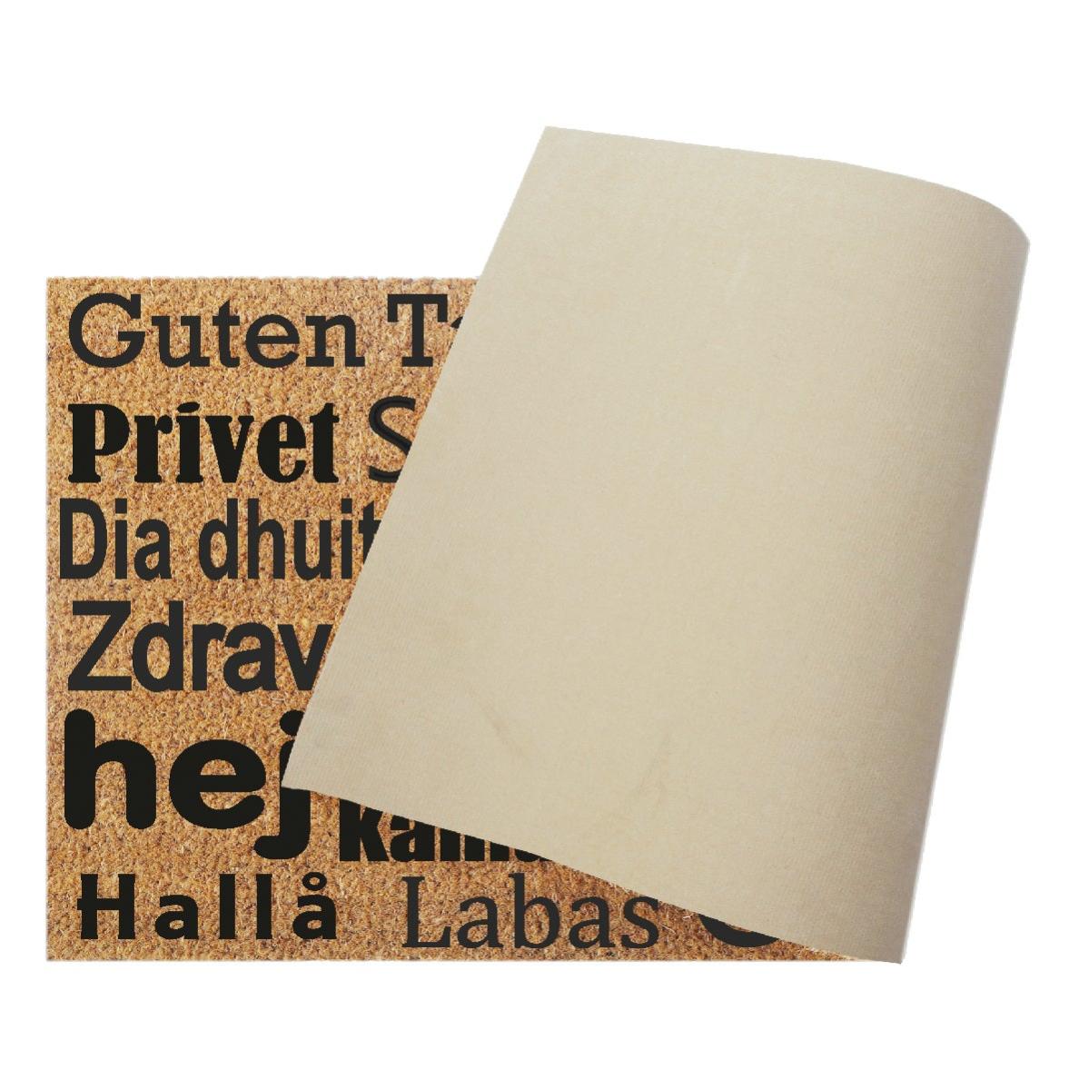 Zerbino In Cocco Naturale. Premium Con Bordo Antiscivolo Per Interni Ed Esterni (50 X 90 Cm, Brun - Foto 7